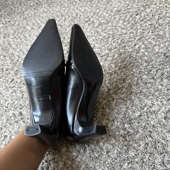 VTG Paul Green Leather Low Kitten Heel Pumps Black Y2K 90s Pointed Toe US 6 - Picture 4 of 12